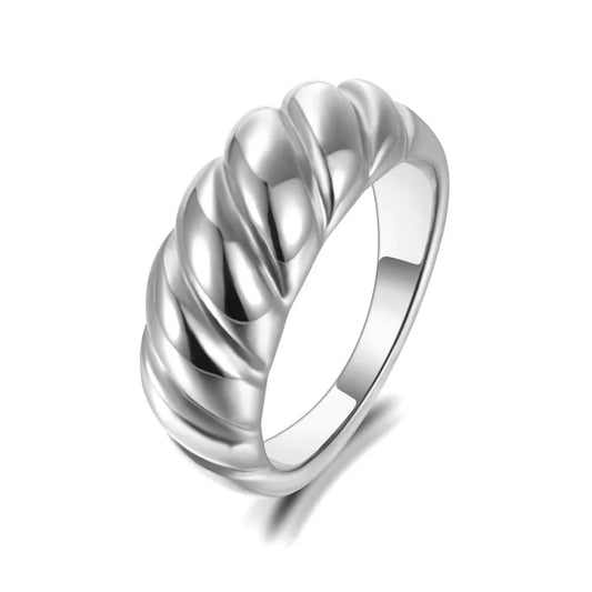 Trendy Titanium Stainless Steel Twisted Shape Party Ring Original Design Wedding Ring Jewelry for Women Кольца R21001