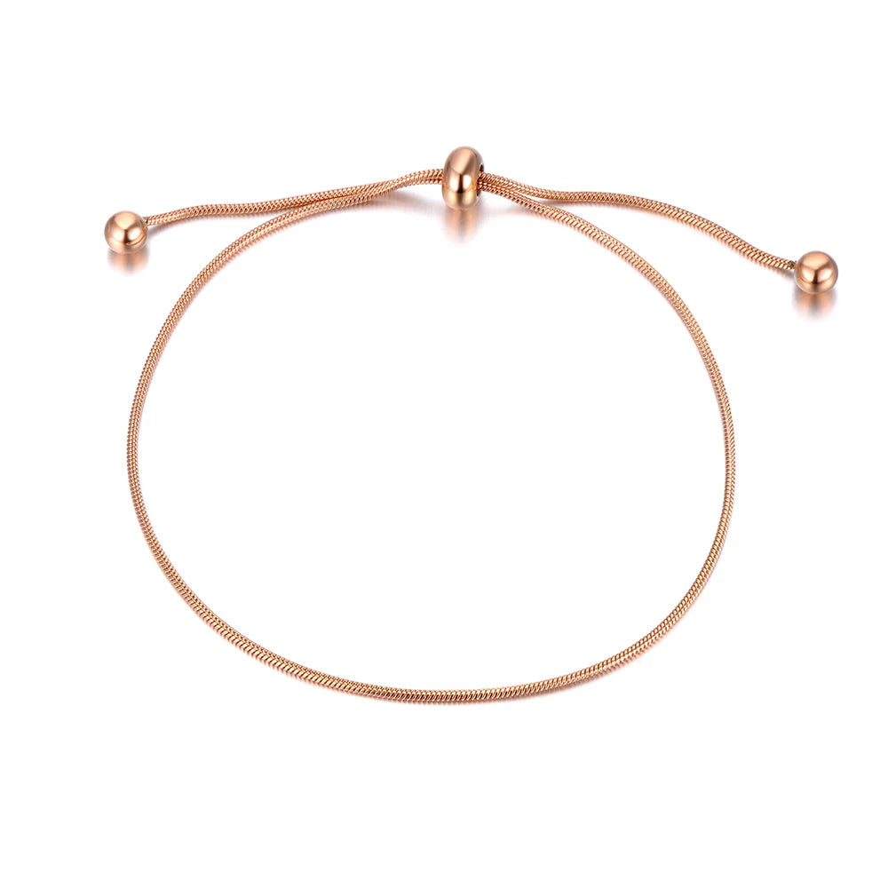 Titanium Stainless Steel Snake Chain Link Bracelets for Women Girls Gold Plated Adjustable Size Bracelet B21150