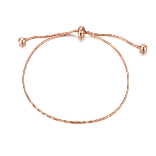 Titanium Stainless Steel Snake Chain Link Bracelets for Women Girls Gold Plated Adjustable Size Bracelet B21150