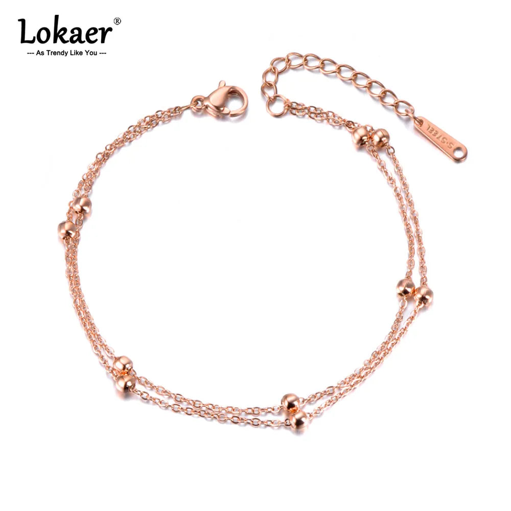Trendy Double Layer Handmade Beads Anklet for Women Barefoot Sandals Bracelet Anklets Foot Gothic Boho Jewelry A21011
