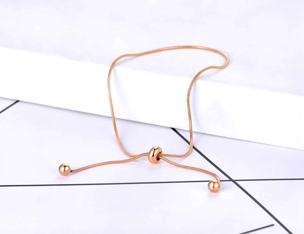 Titanium Stainless Steel Snake Chain Link Bracelets for Women Girls Gold Plated Adjustable Size Bracelet B21150