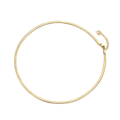 New Arrival Sample Jewelry Stainless Steel Snake Chain Thin Necklace Rose Gold Color Chirstmas Gift N18065