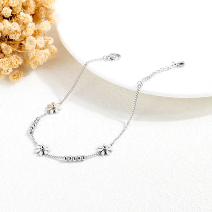 Titanium Steel Rose Gold Plated Small Fresh Daisy Charm Bracelet Female Jewelry Trendy Chain & Link Bracelets B18196