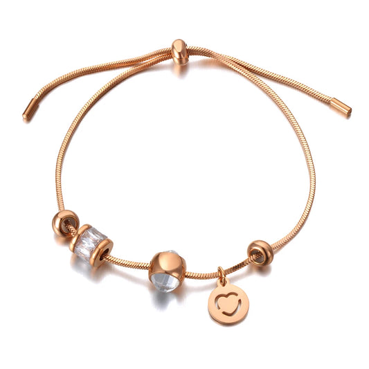 Original Design Fashion Stainless Steel Cubic Zirconia Adjustable Bracelet for Women Bohemia Chain & Link Bracelet B21072