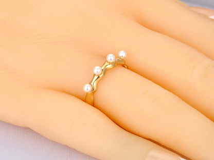 Fashion White Simulated Pearl Open Rings Jewelry for Women Girl Stainless Steel Bohemia Party Ring Женские Кольца R22032