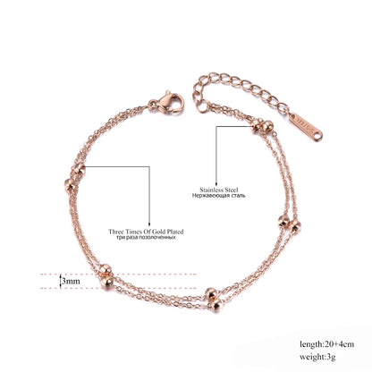 Trendy Double Layer Handmade Beads Anklet for Women Barefoot Sandals Bracelet Anklets Foot Gothic Boho Jewelry A21011