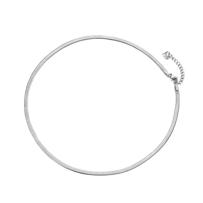 New Arrival Sample Jewelry Stainless Steel Snake Chain Thin Necklace Rose Gold Color Chirstmas Gift N18065