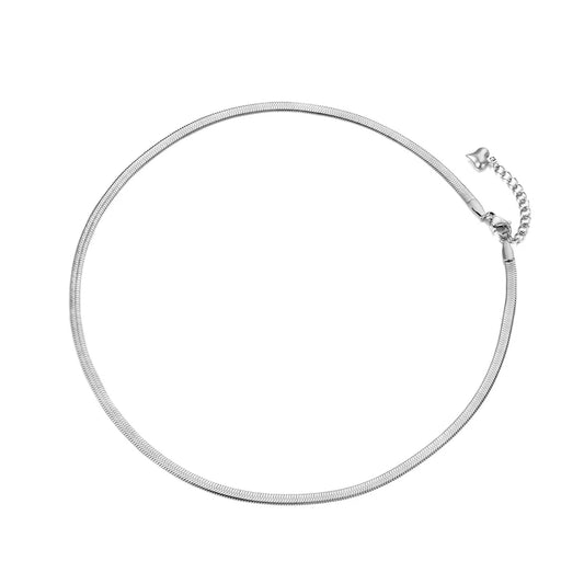 New Arrival Sample Jewelry Stainless Steel Snake Chain Thin Necklace Rose Gold Color Chirstmas Gift N18065