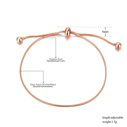 Titanium Stainless Steel Snake Chain Link Bracelets for Women Girls Gold Plated Adjustable Size Bracelet B21150